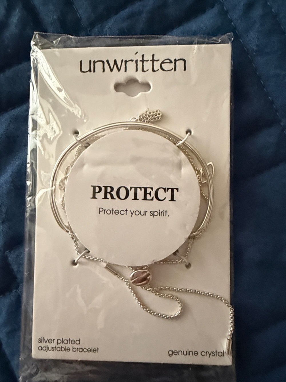 unwritten Silver 'Protect' Adjustable Bracelet Set - Silver Tone